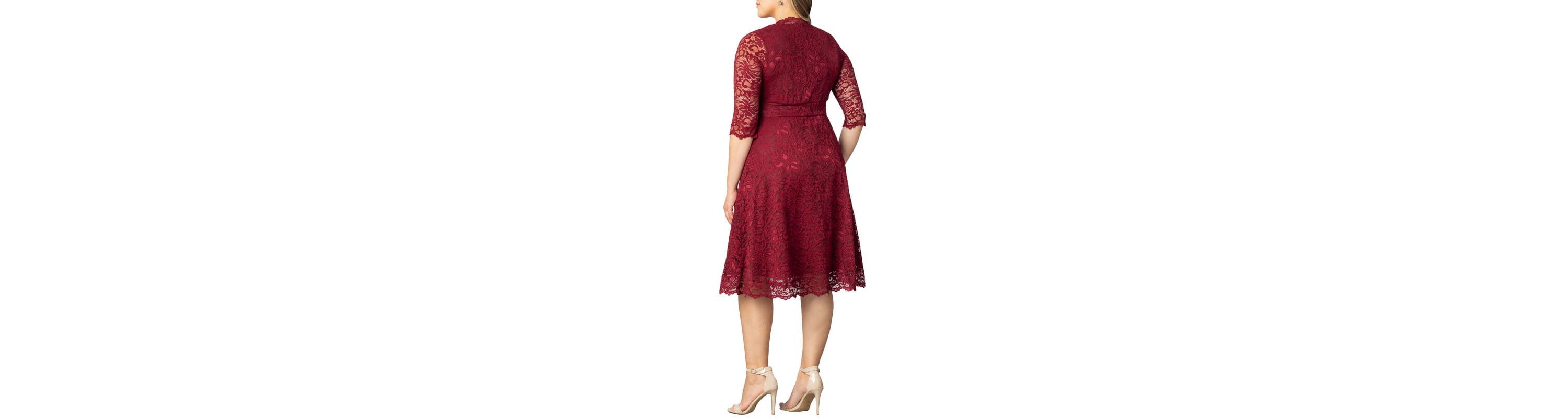 Womens Plus Size Mademoiselle Lace Cocktail Dress with Sleeves