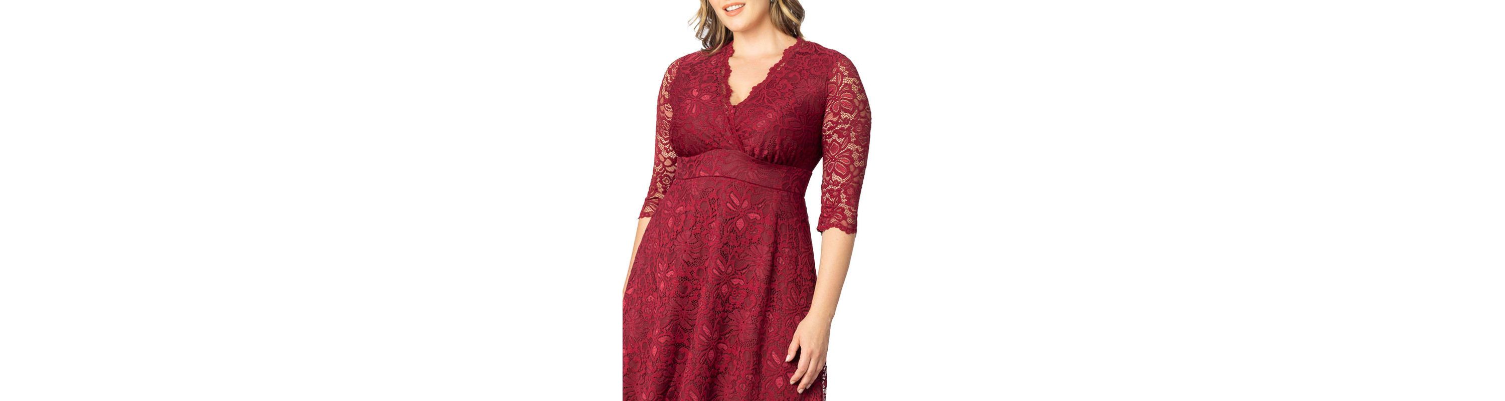 Womens Plus Size Mademoiselle Lace Cocktail Dress with Sleeves