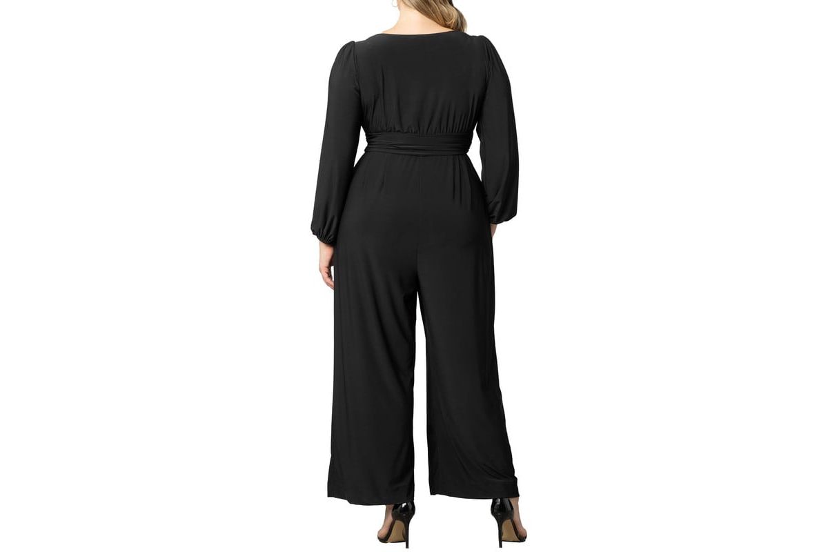 Womens Plus Size Natalia Cowl Neck Wide Leg Jumpsuit