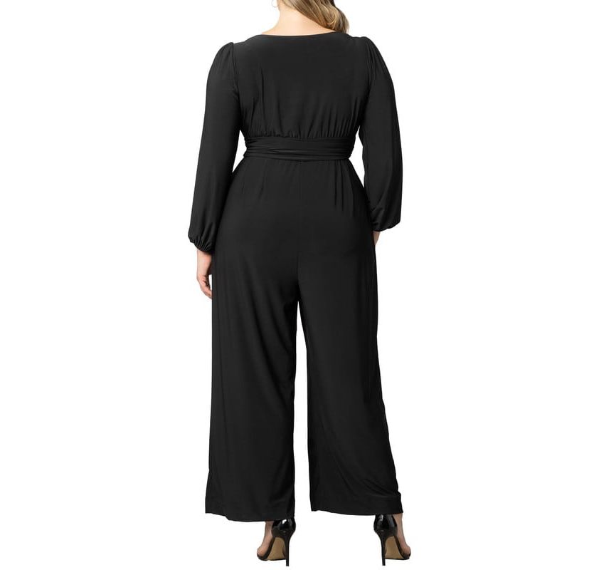 Womens Plus Size Natalia Cowl Neck Wide Leg Jumpsuit