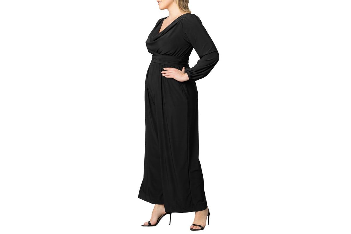 Womens Plus Size Natalia Cowl Neck Wide Leg Jumpsuit