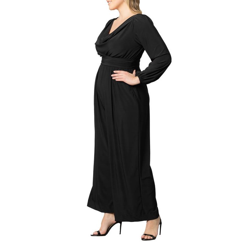 Womens Plus Size Natalia Cowl Neck Wide Leg Jumpsuit