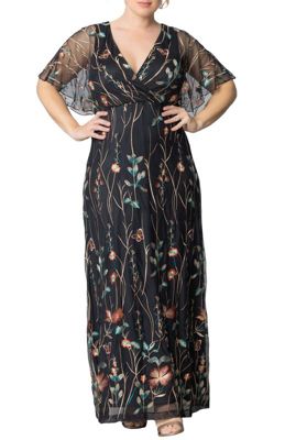 KIYONNA Women's Plus Size Embroidered Elegance Evening Gown, 1X
