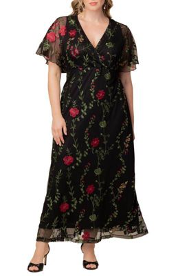 KIYONNA Women's Plus Size Embroidered Elegance Evening Gown, 2X