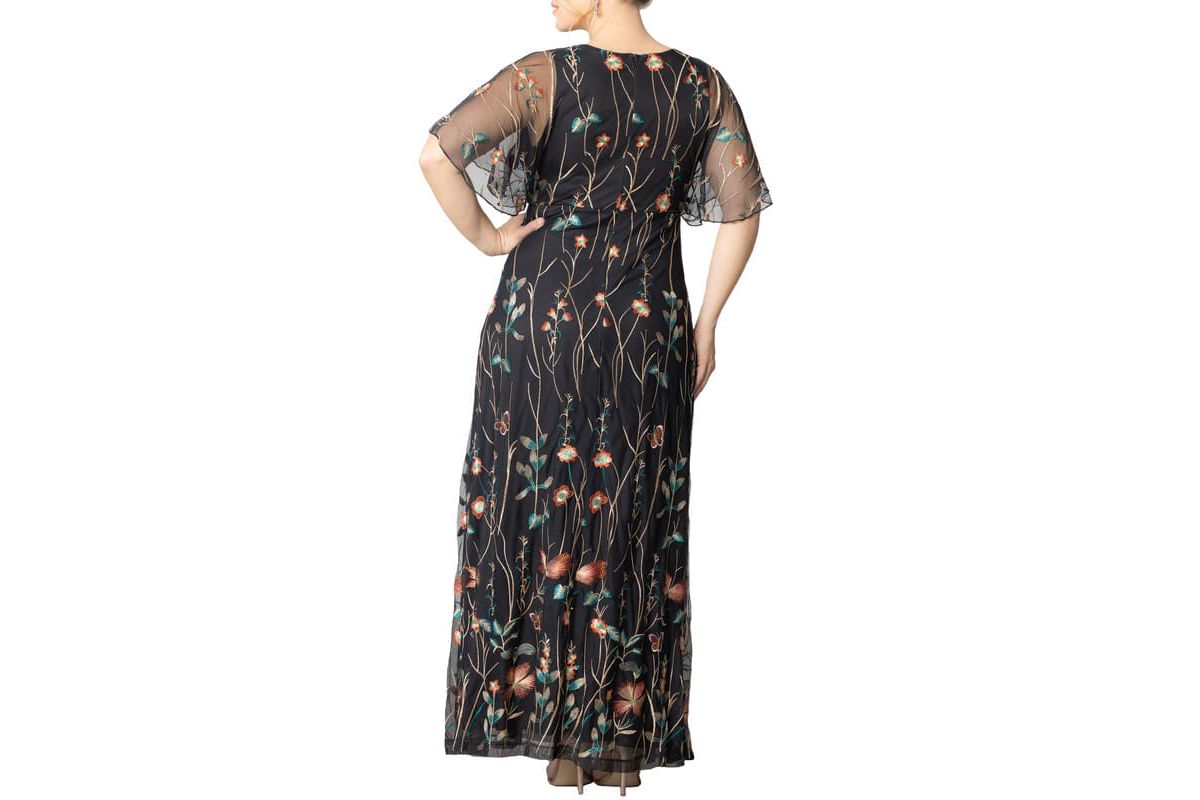 Womens Plus Size Embroidered Elegance Evening Gown