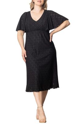 KIYONNA Women's Plus Size Lucy Eyelet Dress, Black, 5X