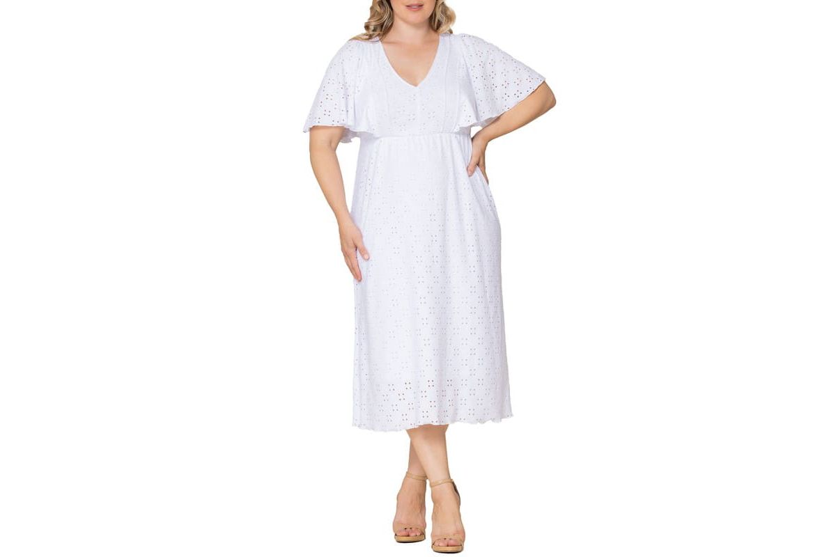 Womens Plus Size Lucy Eyelet Dress