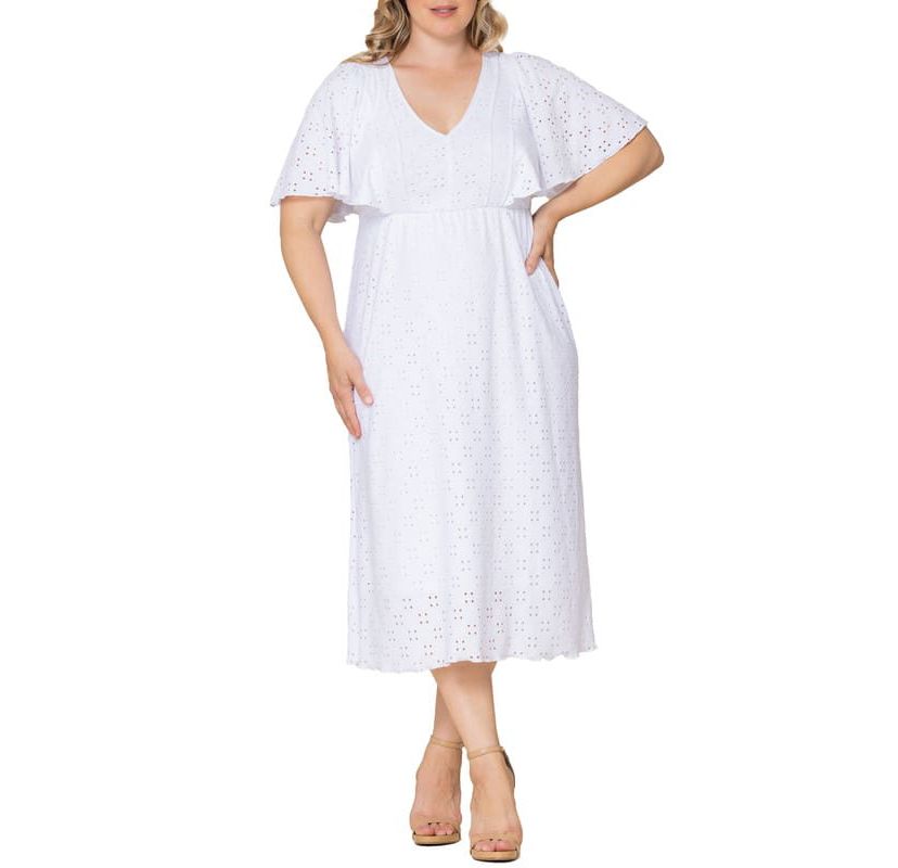 Womens Plus Size Lucy Eyelet Dress