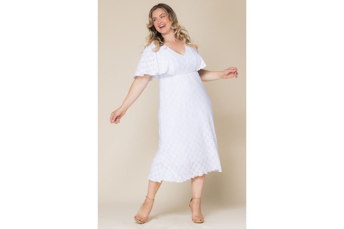 Womens Plus Size Lucy Eyelet Dress