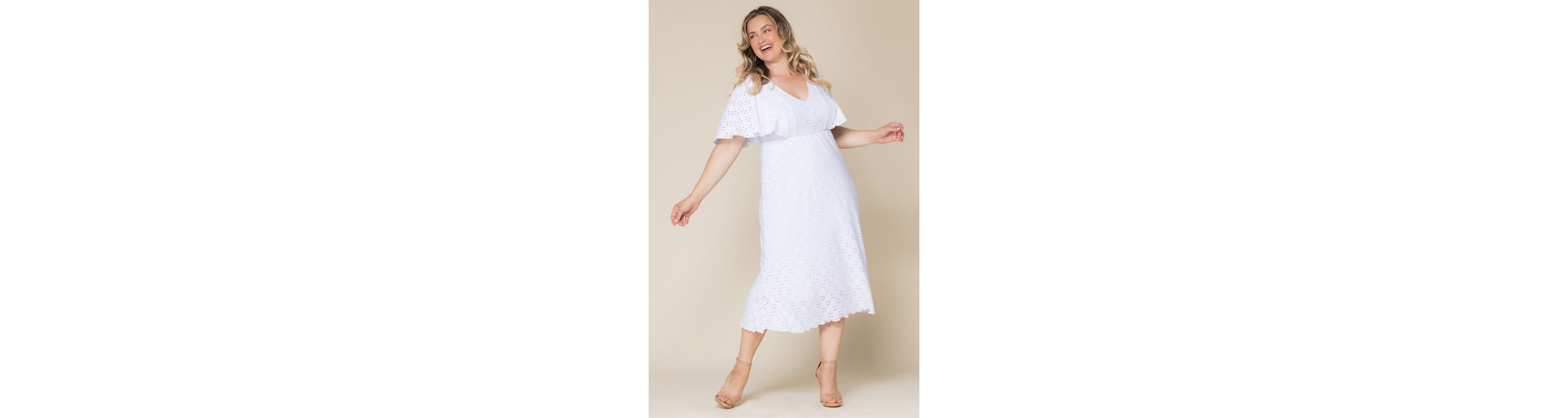 Womens Plus Size Lucy Eyelet Dress
