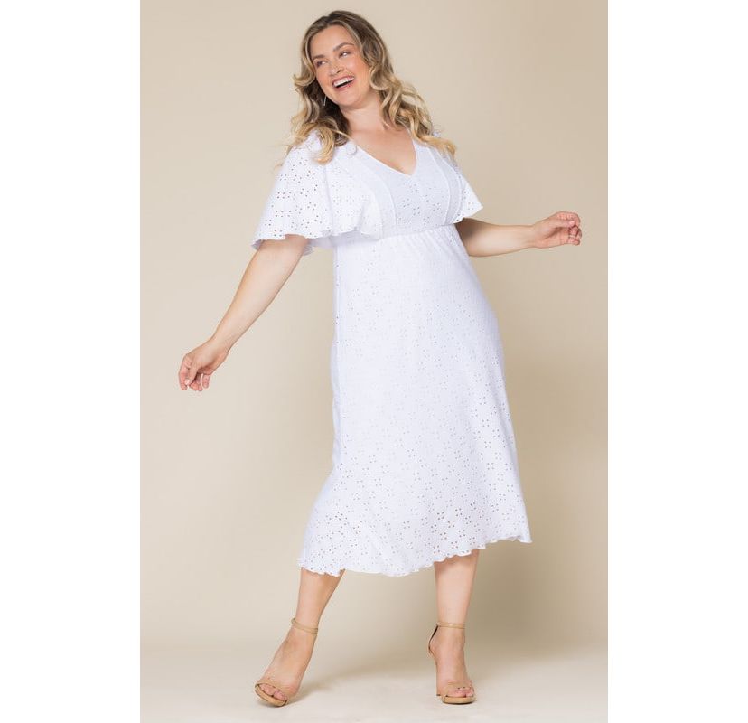 Womens Plus Size Lucy Eyelet Dress