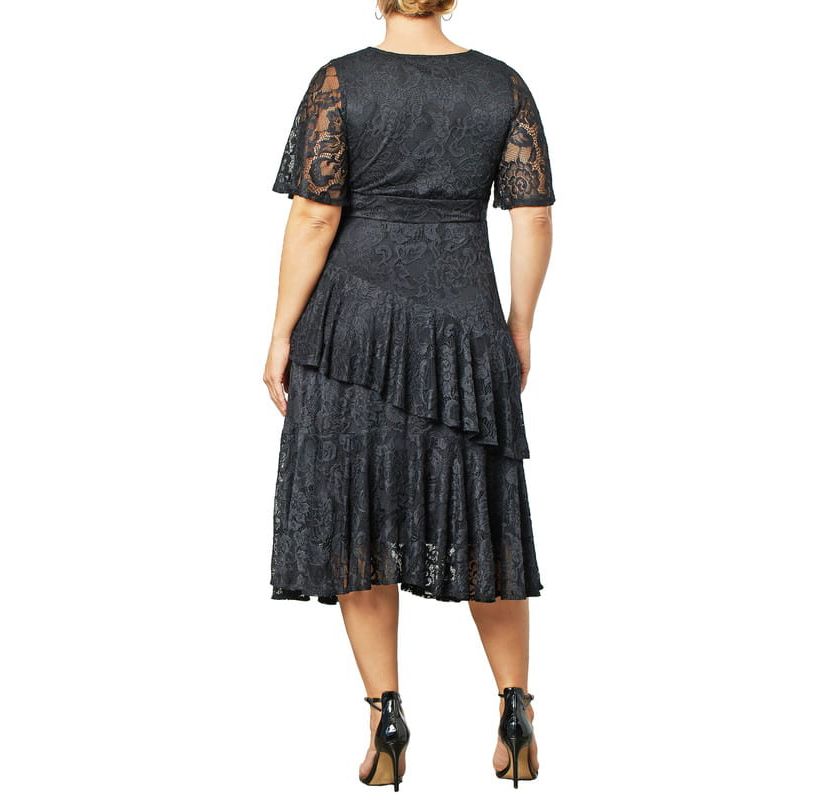 Womens Plus Size Lace Affair Tiered Cocktail Dress