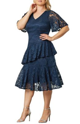 Women's Plus Lace Affair Tiered Cocktail Dress