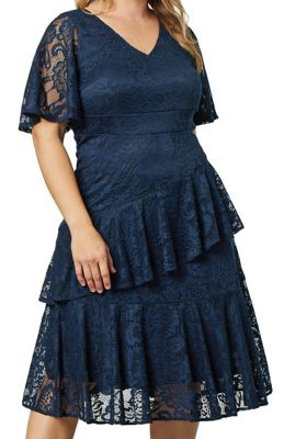 Women's Plus Lace Affair Tiered Cocktail Dress