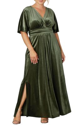 KIYONNA Women's Plus Size Verona Velvet Evening Gown, 1X