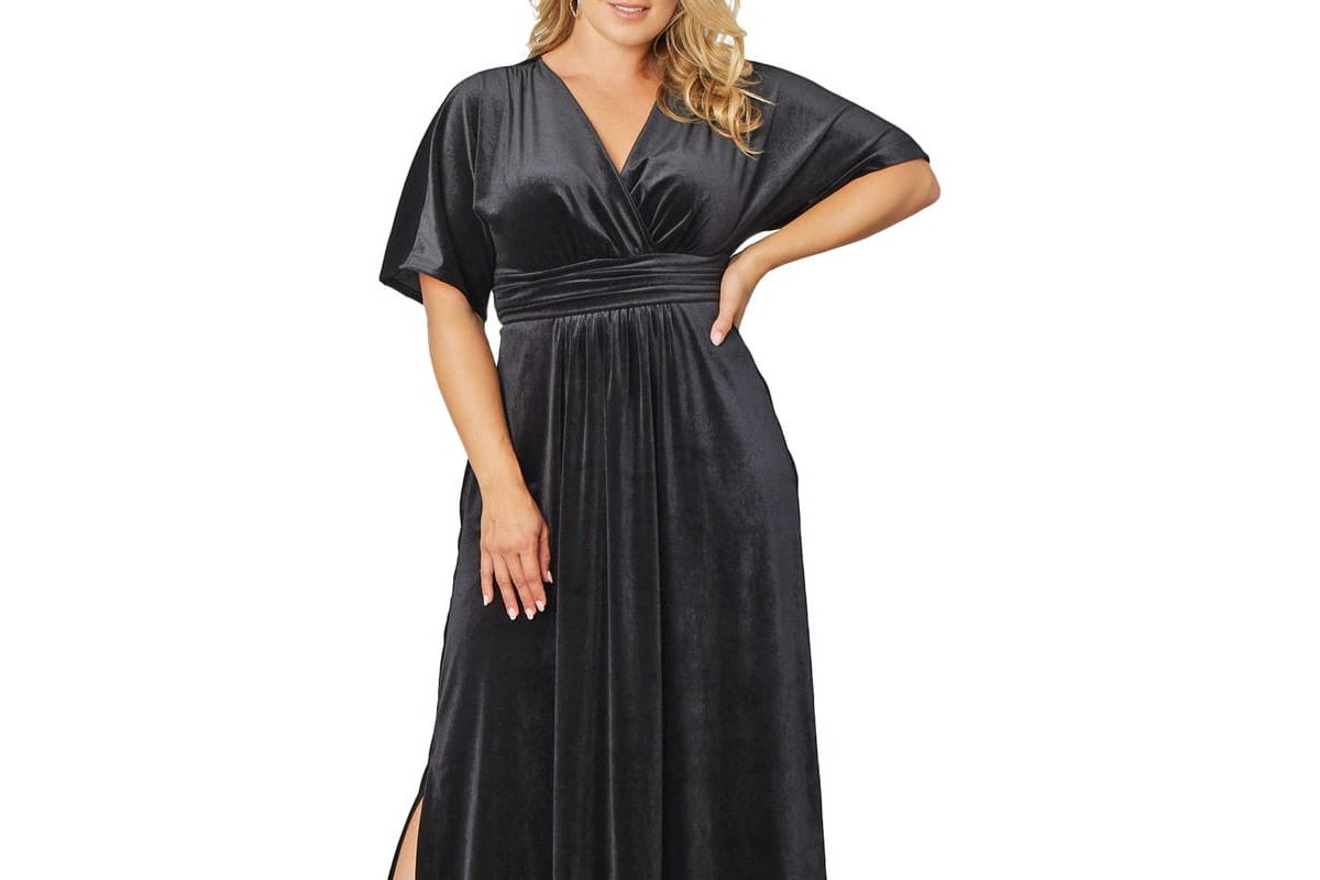 Womens Plus Size Verona Velvet Evening Gown