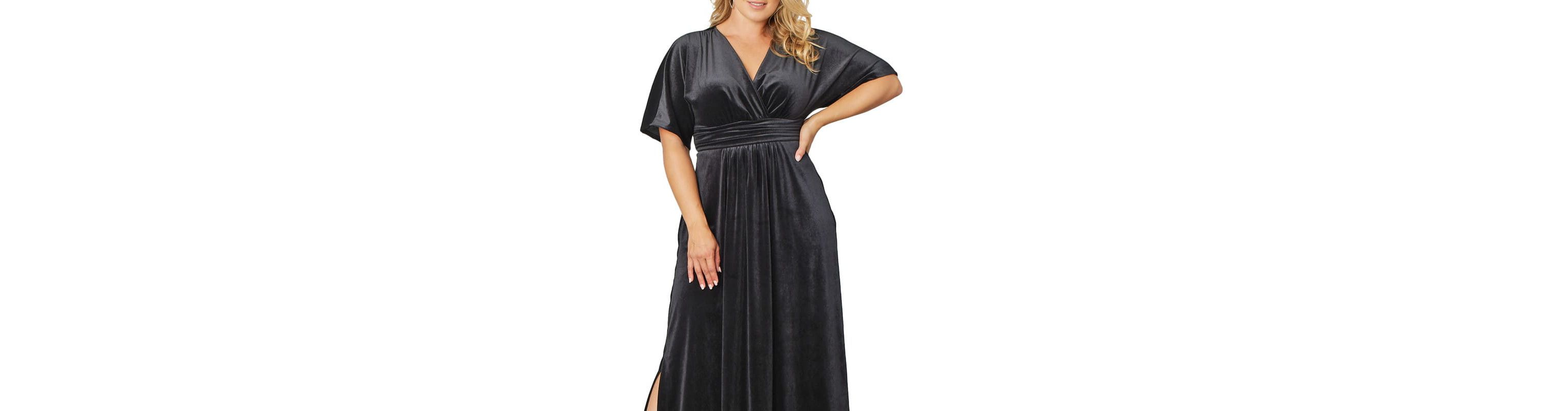 Womens Plus Size Verona Velvet Evening Gown