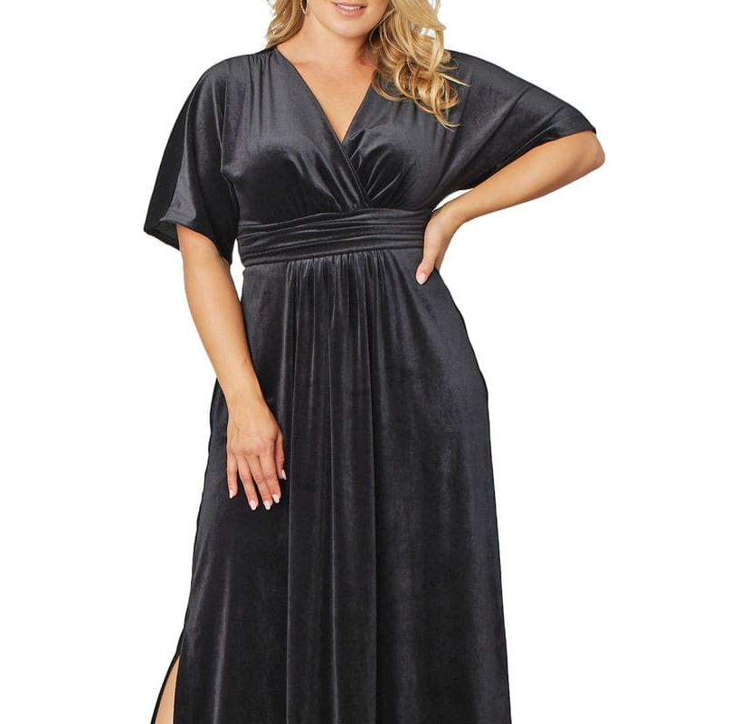 Womens Plus Size Verona Velvet Evening Gown