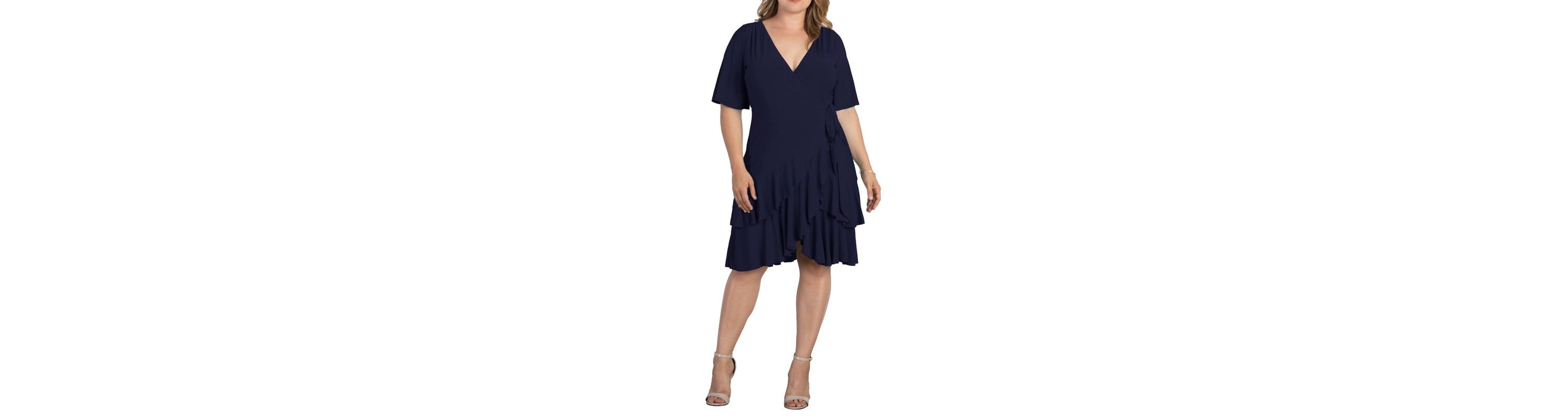 Womens Plus Size Miranda Ruffle Wrap Dress