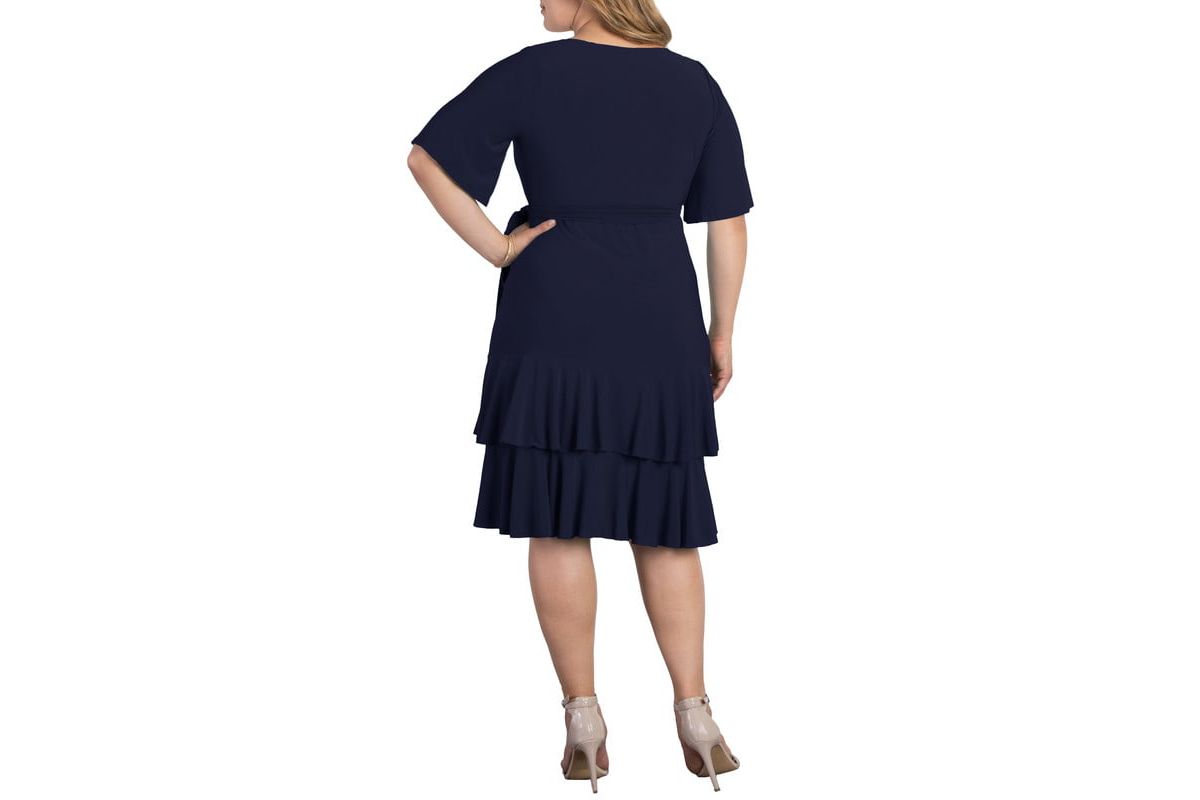 Womens Plus Size Miranda Ruffle Wrap Dress