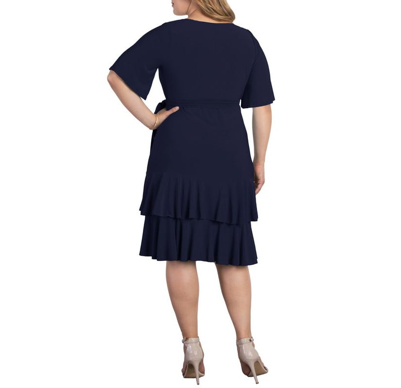 Womens Plus Size Miranda Ruffle Wrap Dress
