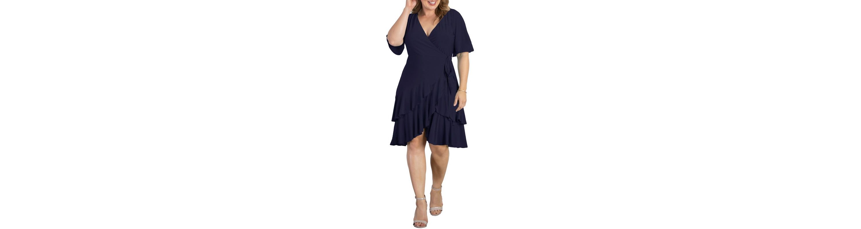 Womens Plus Size Miranda Ruffle Wrap Dress