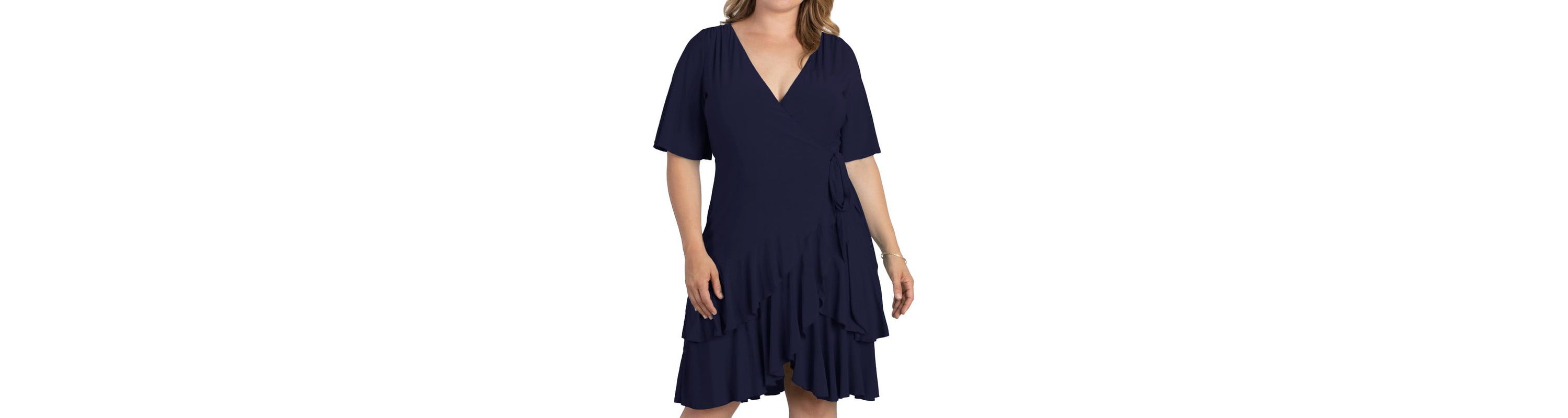 Womens Plus Size Miranda Ruffle Wrap Dress