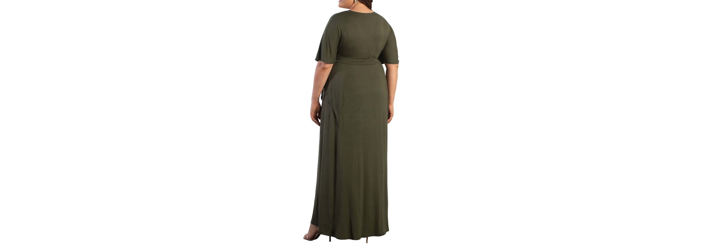 Womens Plus Size Indie Flair Maxi Dress with Kimono Sleeves
