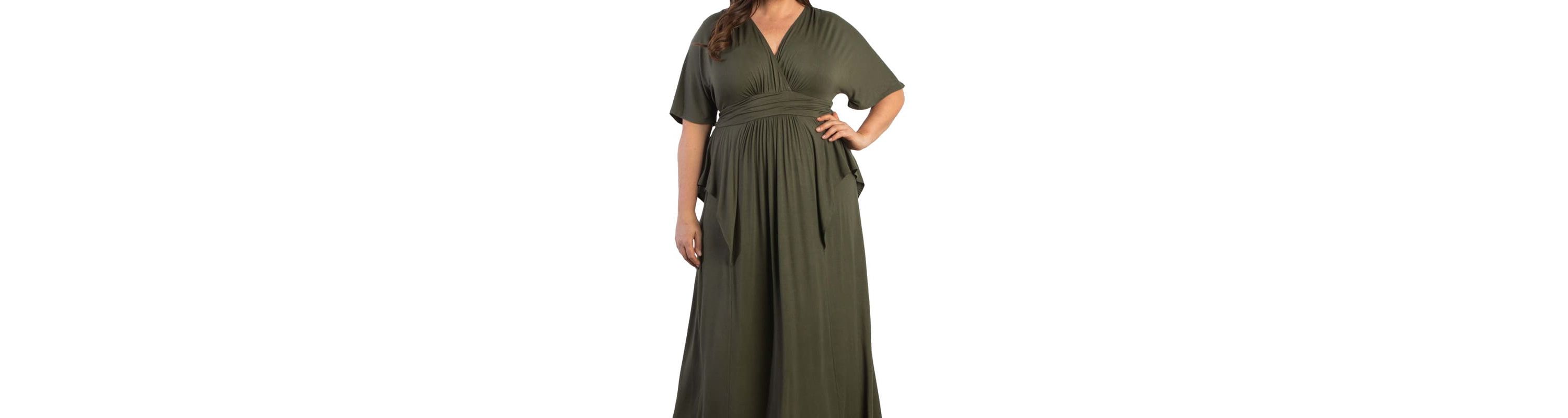 Womens Plus Size Indie Flair Maxi Dress with Kimono Sleeves