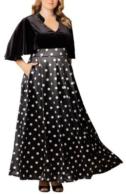 KIYONNA Women's Plus Size Radiant Opulence Evening Gown, Black, 2X