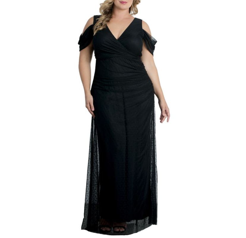 Womens Plus Size Seraphina Mesh Gown