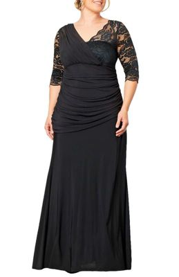 Women's Plus Soiree Draped Evening Gown