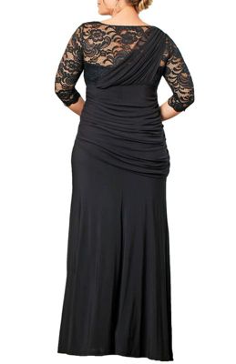 Women's Plus Soiree Draped Evening Gown