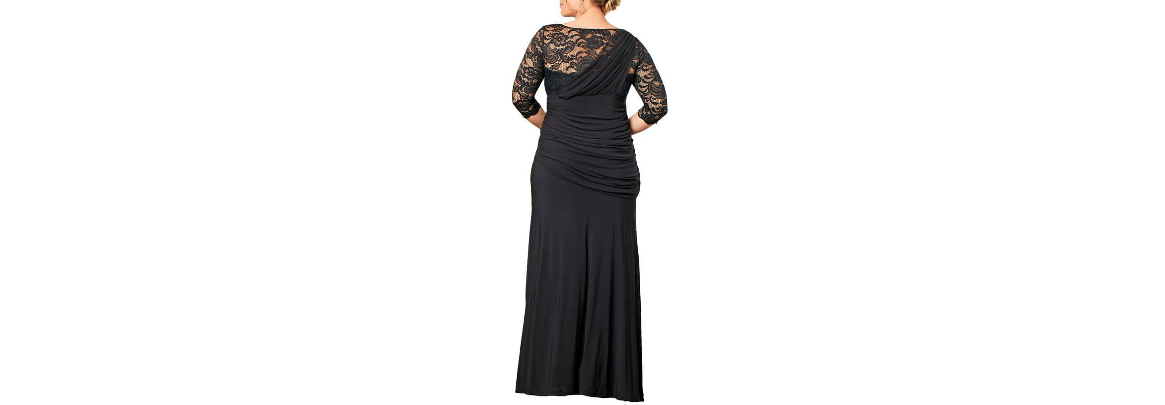 Womens Plus Size Soiree Draped Evening Gown