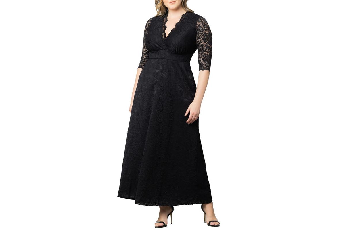 Womens Plus Size Maria Lace Evening Gown
