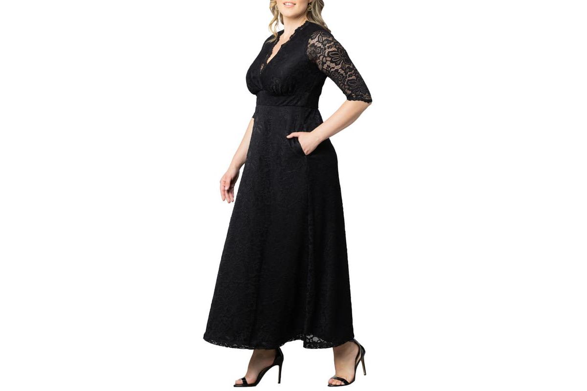 Womens Plus Size Maria Lace Evening Gown
