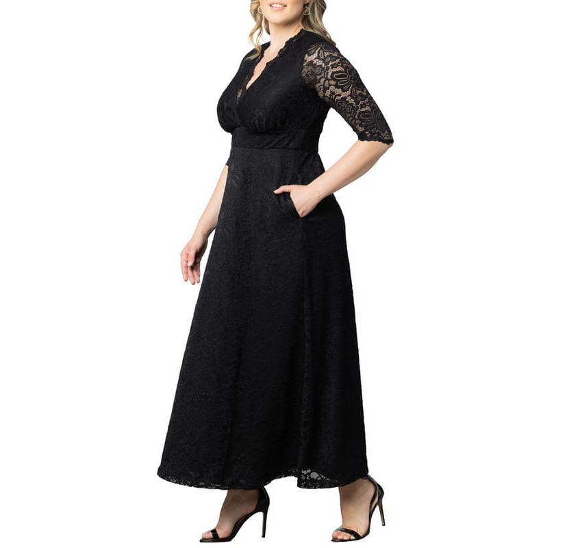 Womens Plus Size Maria Lace Evening Gown