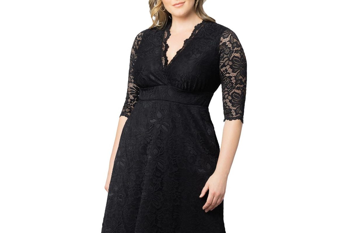 Womens Plus Size Maria Lace Evening Gown