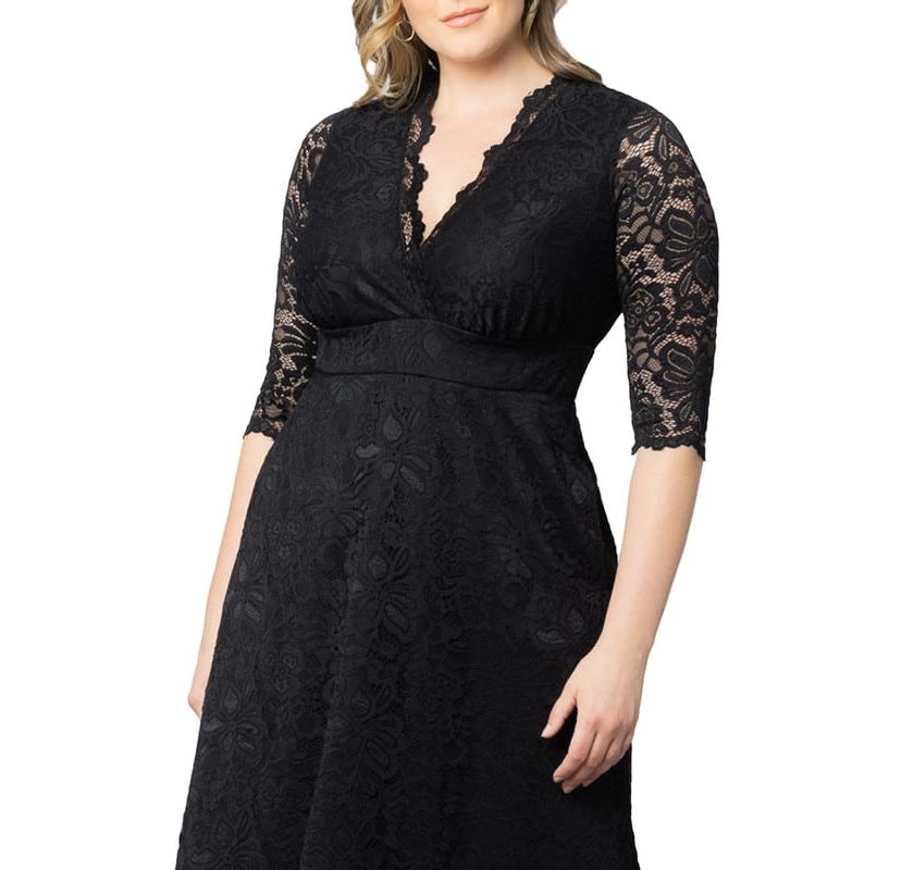 Womens Plus Size Maria Lace Evening Gown