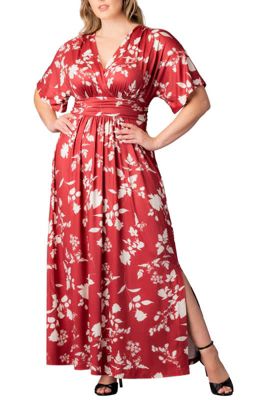 KIYONNA Women's Plus Size Vienna Kimono Sleeve Long Maxi Dress
