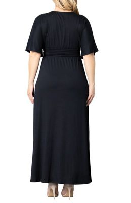 Women's Plus Vienna Kimono Sleeve Long Maxi Dress