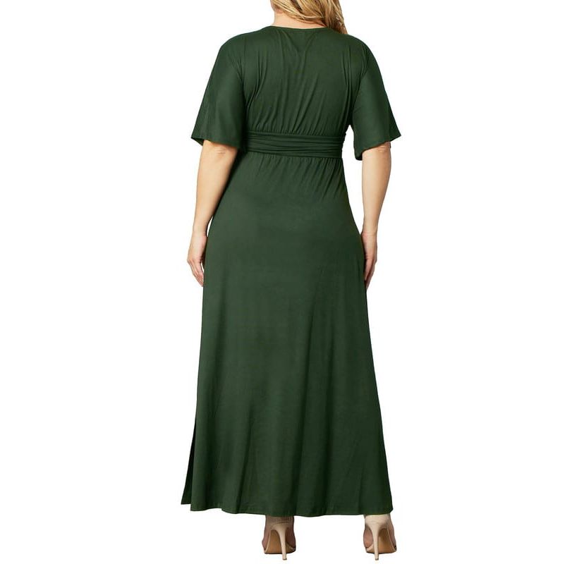 Womens Plus Size Vienna Kimono Sleeve Long Maxi Dress