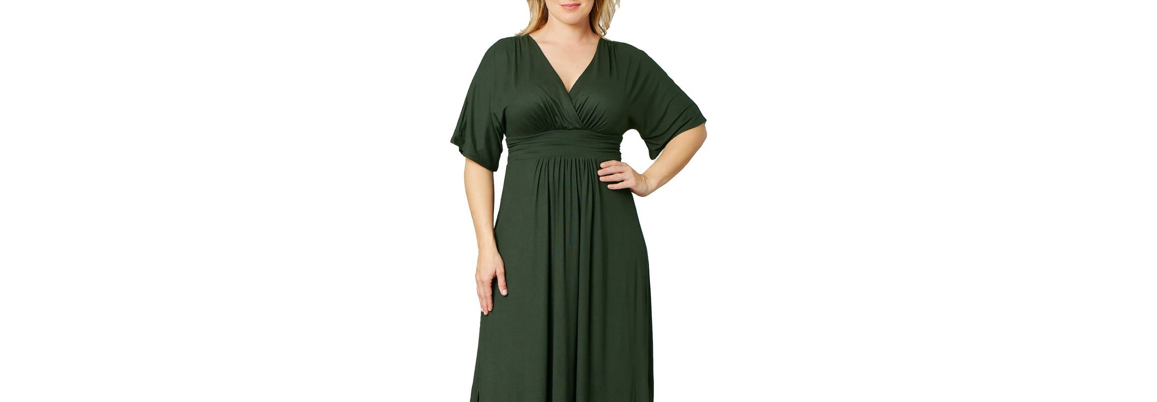 Womens Plus Size Vienna Kimono Sleeve Long Maxi Dress