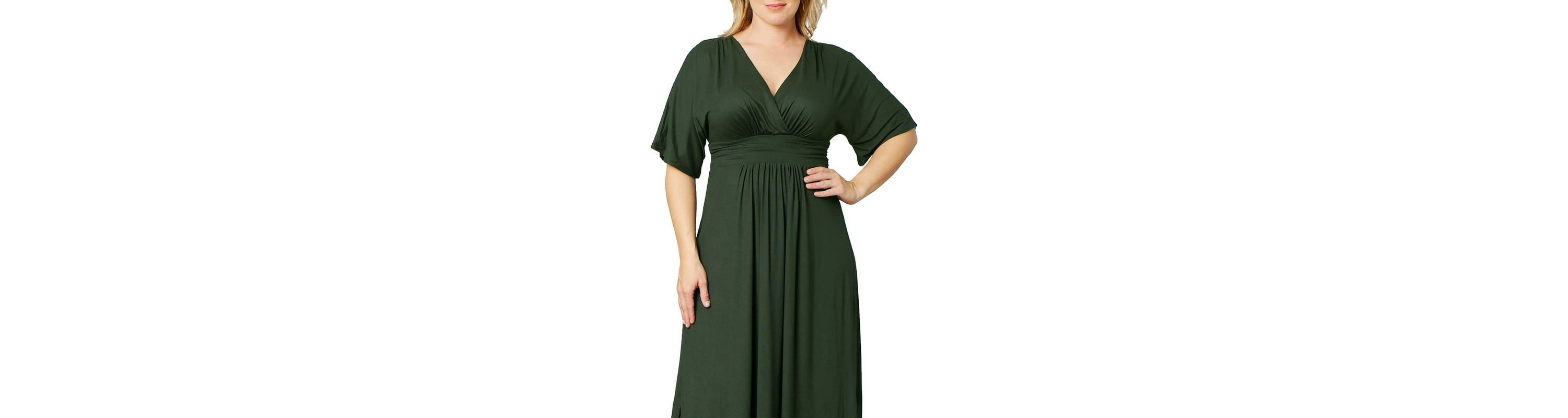 Womens Plus Size Vienna Kimono Sleeve Long Maxi Dress