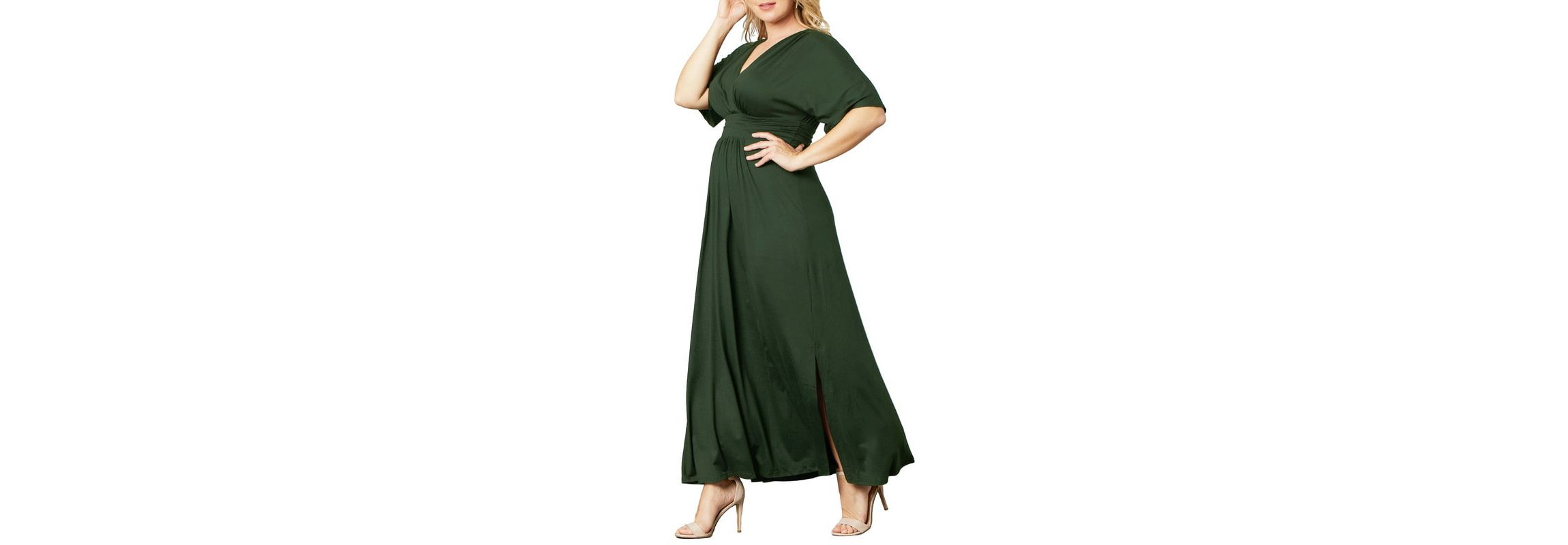 Womens Plus Size Vienna Kimono Sleeve Long Maxi Dress