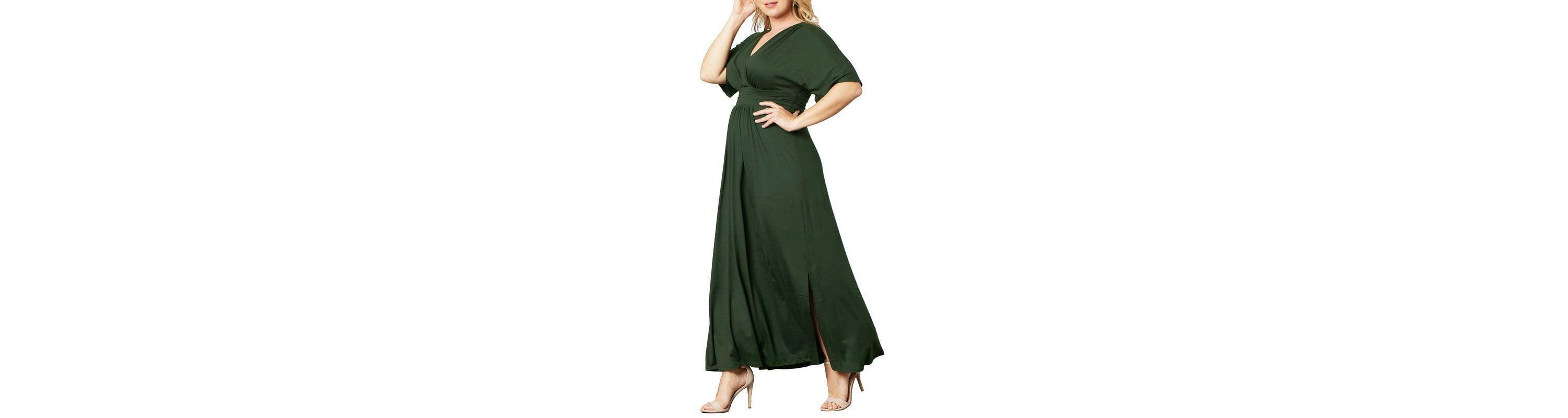Womens Plus Size Vienna Kimono Sleeve Long Maxi Dress