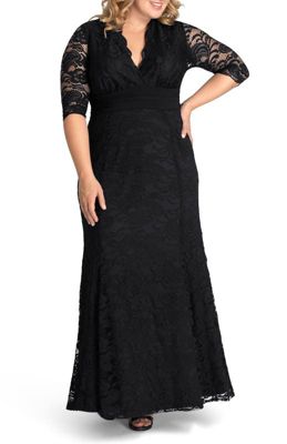 KIYONNA Women's Plus Size Screen Siren Lace Evening Gown, 1X