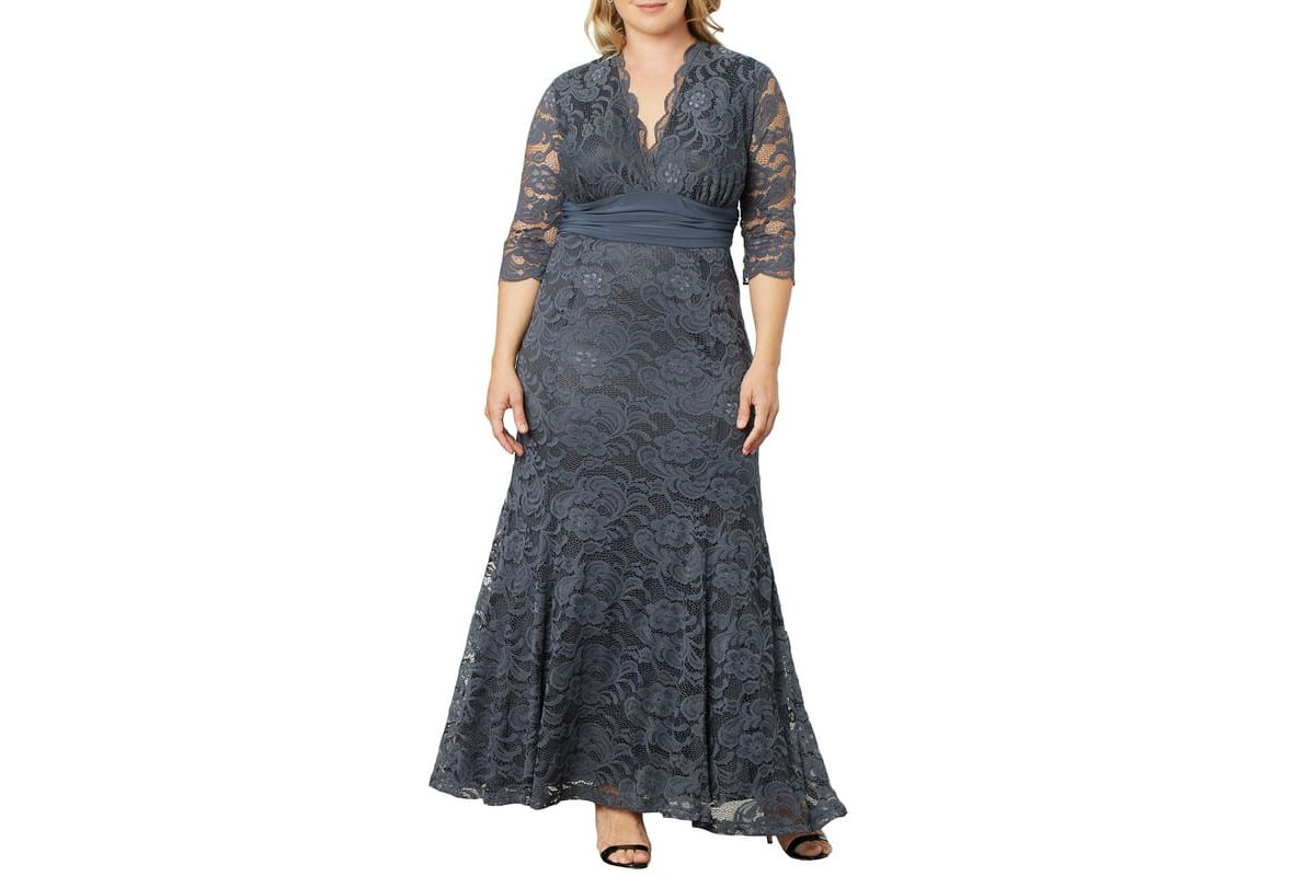 Womens Plus Size Screen Siren Lace Evening Gown