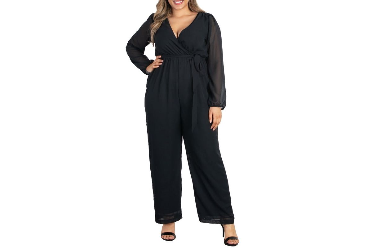 Womens Plus Size Celina Chiffon Jumpsuit