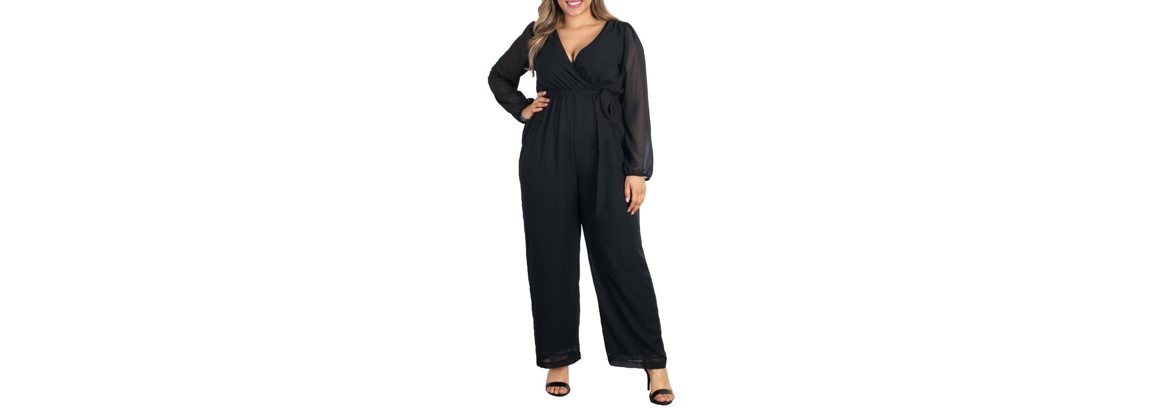Womens Plus Size Celina Chiffon Jumpsuit